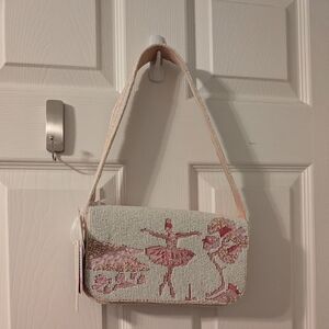 Viral  Pink Ballerina Embroidered Beaded Women's Bag
